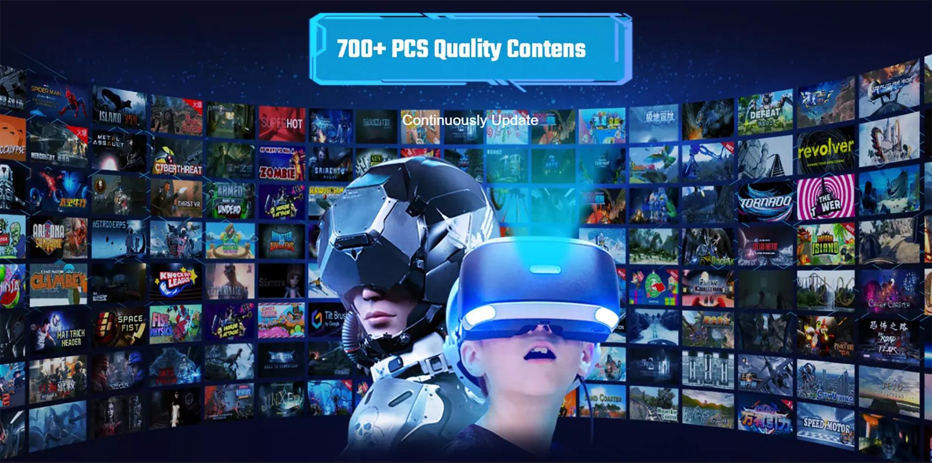 Commercial 9D VR products for a VR theme park