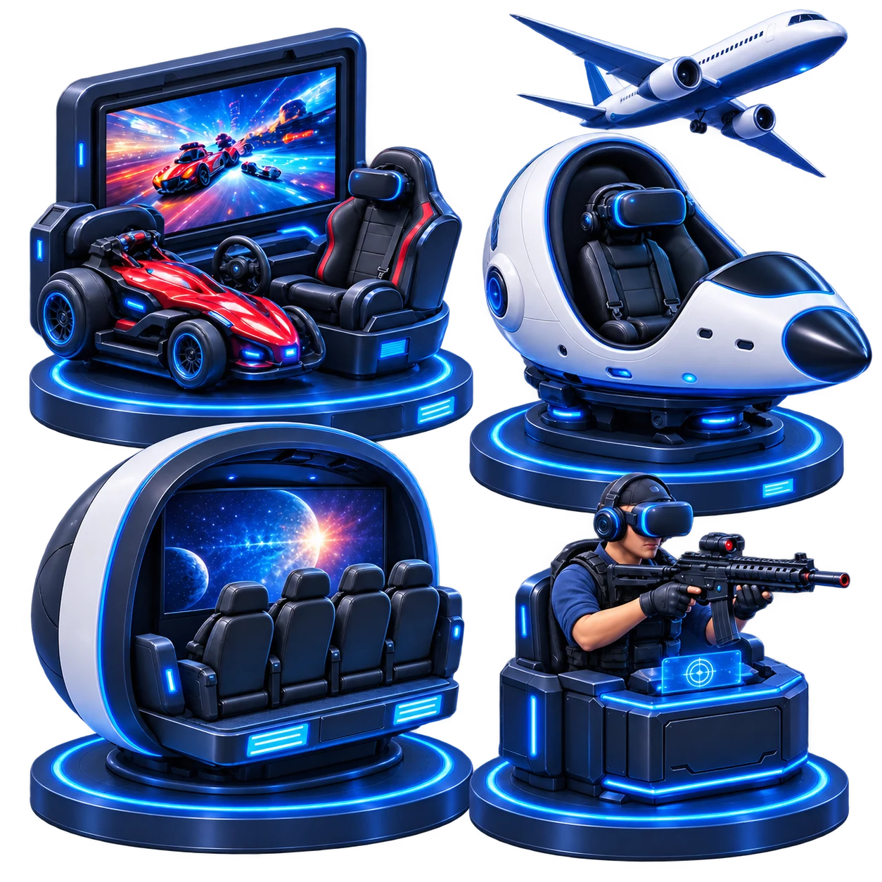 Diverse commercial VR equipment range