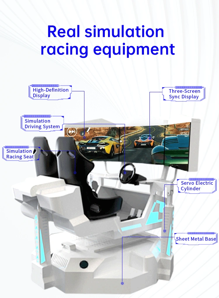 VR 3 Screens Racing Car Simulator detail 4