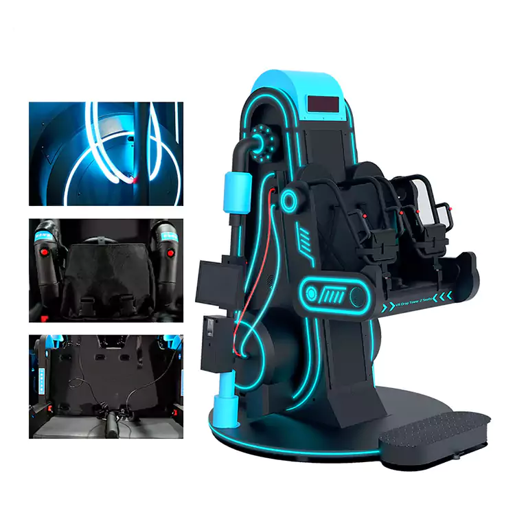 2-Seat VR Drop Tower Ride – Thrill Attraction for 9D VR Machine & VR Cinema Theater - Image 7