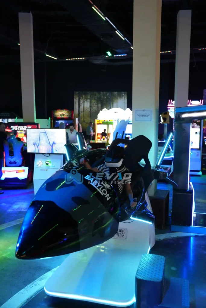 Close-up of cockpit controls on the best VR flight simulator used as vr commercial equipment